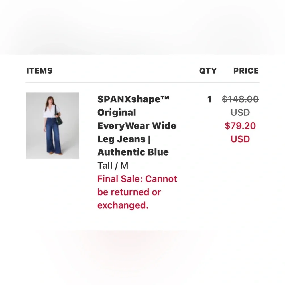 SPANX Dark Blue Flare & Wide Leg Jeans - Picture 7 of 7